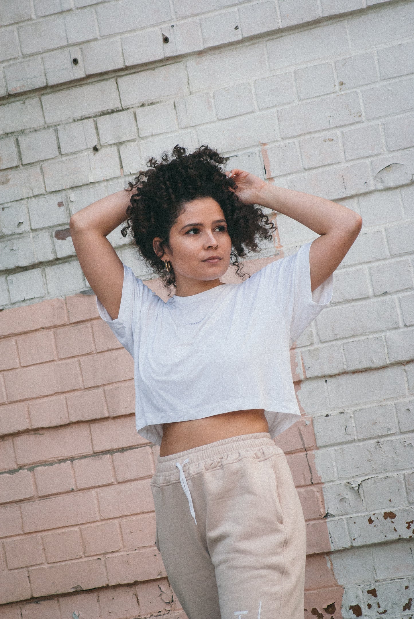 Crop Top white w/ mini print