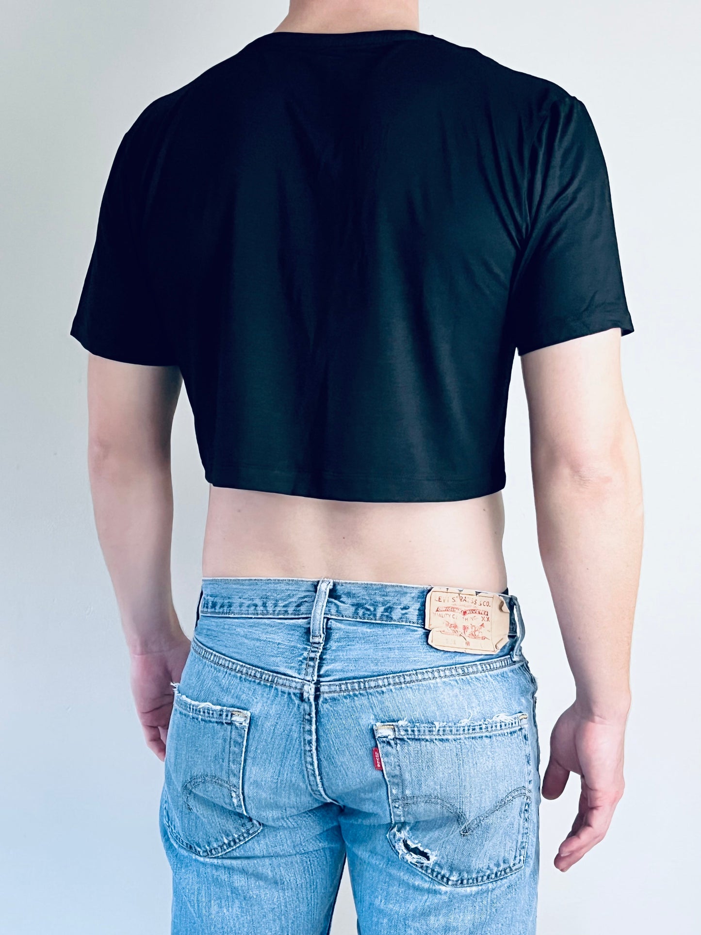 Crop Top black w/ big print