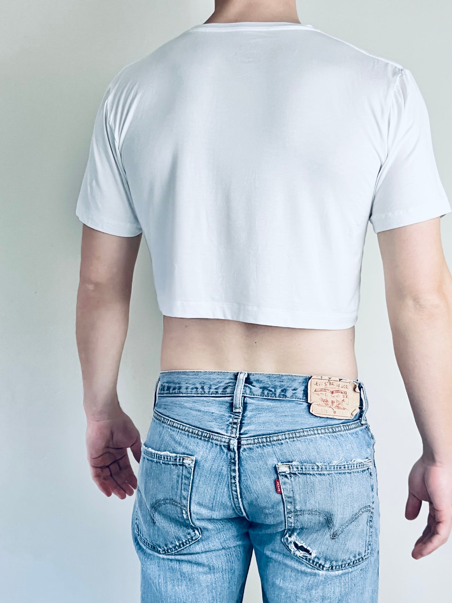 Crop Top white w/ mini print