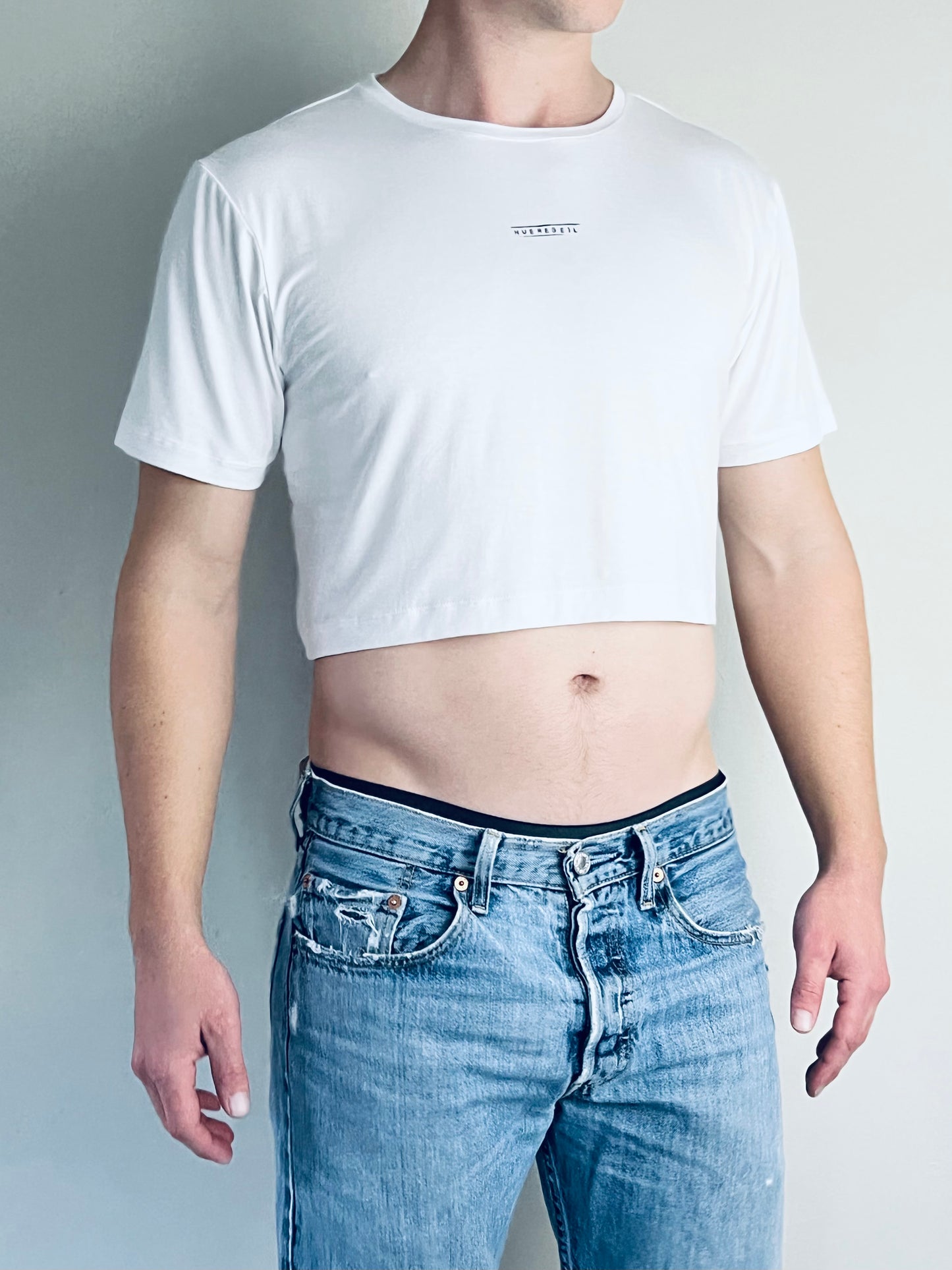 Crop Top white w/ mini print